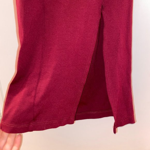 Midi Cami Strap Dress | Burgundy - Picture 7 of 7